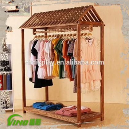 Wood Clothes Storage Cabinet, Coat Rack, Wood Furniture Clothes Cabinet