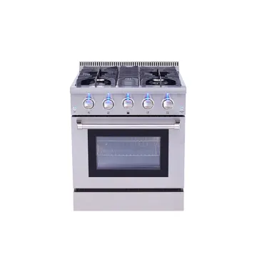HRG3080 Gas Oven 4 Burner Freestanding All Gas Range Stainless Steel Body With The Cookers