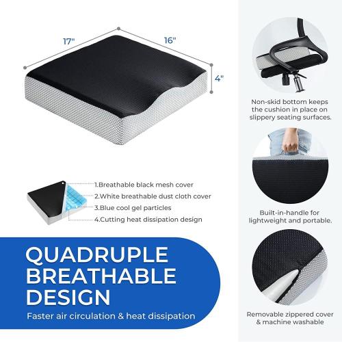 Foam Seat Cushion For Office Chair Dual Layer Memory Foam Chair Cushions Supplier