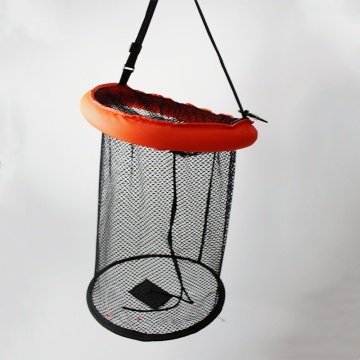 Foldable Nylon Cage Fish and Shrimp Trap with Drawstring for Fishing