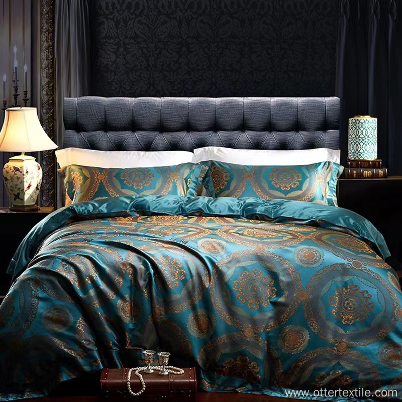 Jacquard weave mulberry silk bedding set