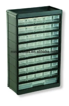 Plastic assortment tool box cabinet for store screws,pills