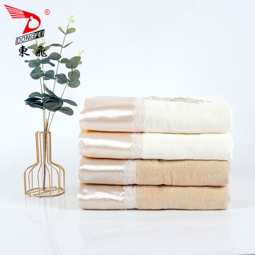 หรูหราทองซาตินเงิน applique ธรรมดากำมะหยี่ผ้าขนหนู