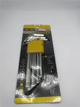 9pcs Hardened Hex Key Hex Wrench Zinc Plated