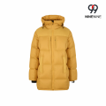 Parka de inverno com capuz de comprimento médio
