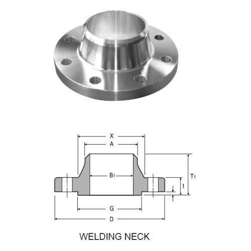 Bridas de cuello de soldadura de acero inoxidable dúplex ASME B16.5