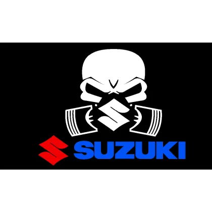 yellow suzuki banner white suzuki flag 90x150cm Suzuki Motorcycle Rider Biker skull Flag For Decoration
