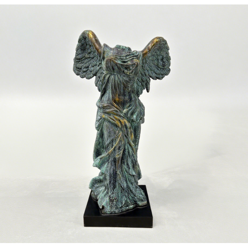 Bronze Winged Victory Statue with Historic Green Finish