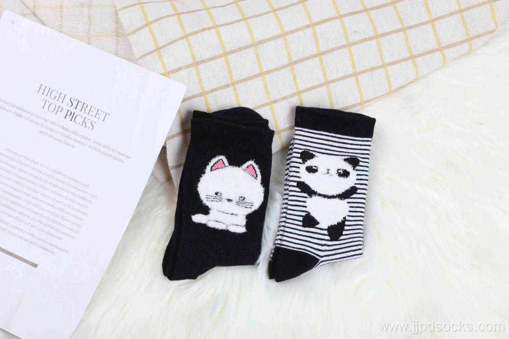 Black cat spring cotton socks