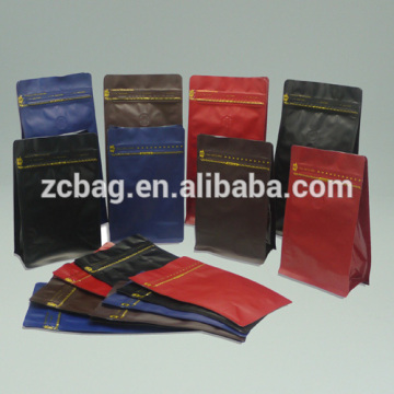 boxpouch 1lbs coffee quad side seal flat bottom standup zipper packaging bag