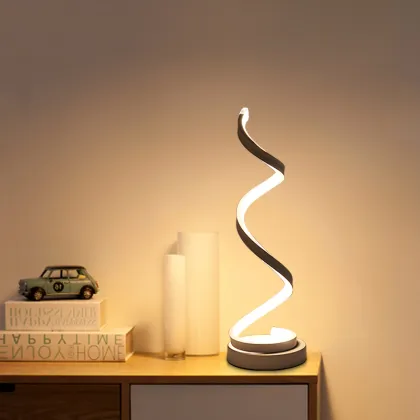 Modern Simple LED Bedside Lamp - Spiral Reading Light