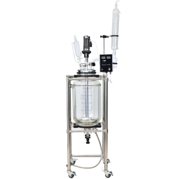 Pyrex 20L/30L Jacketed Lab Reactor with PTFE Valve for Chemical Mixing