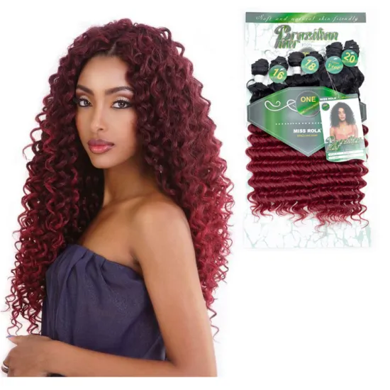 Japanese Kaneka deep curl high temperature silky synthetic hair nigeria cheap tangle free synthetic hair weaving south africa