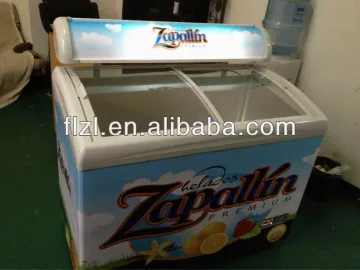 110V/60Hz 258L curved glass door freezer,ice cream freezer