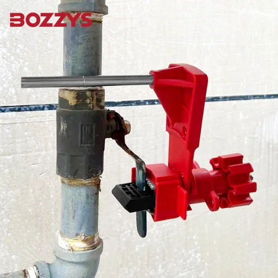 BOZZYS Single Arm Universal Ball Valve Lockout with Valve Clamp Lockout