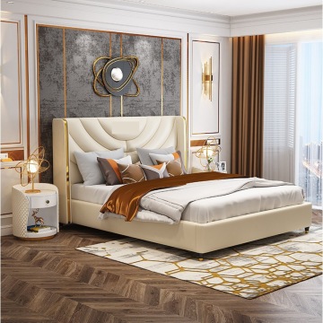 Antique Cheap Double Bed Frame with Wood Bedroom Furniture and Luxury Hotel Bedding Set Design