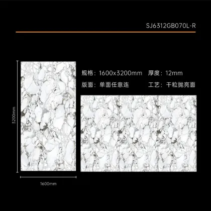 Premium Bulgari-Inspired Black and White Porcelain Tiles 1600x3200mm for Living Rooms and Hotels