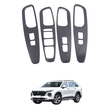 OEM Car Stainless Steel Carbon Fiber Interior Accessories for Hyundai Santa Fe Window Lift Switch Decoration
