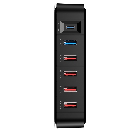 Chargeur de téléphone USB PD&amp;QC3.0 6 ports 86W