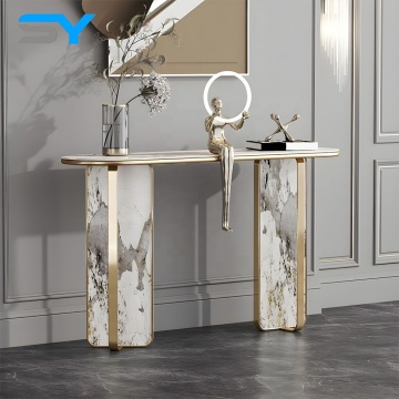 Wholesale SIYANG Stainless Steel Frame Console Tables with Marble for Living Room