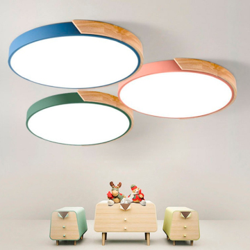 Macaron Scandinave Macaron en bois massif en bois LED