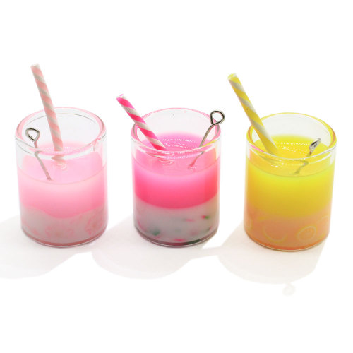 Cute Colorful Pearl Milk Tea Bottle Resin Charms Pendants For DIY Decoration Earrings Fashion Jewelry Accessories