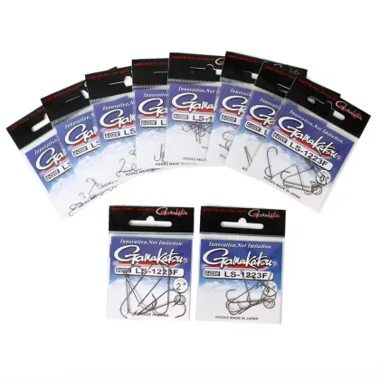 Gamakatsu LS-1223F Black Fishing Hooks 2#-20# - Saltwater High Carbon Steel Sea Ringed Barbed Hooks