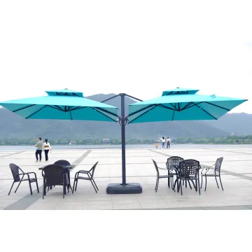 Big Size Double-Sided Garden Parasol Umbrella for Patio with Crank