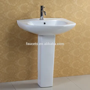 Floor Standing White Glazed Ceramic Washing Pedestal Basin