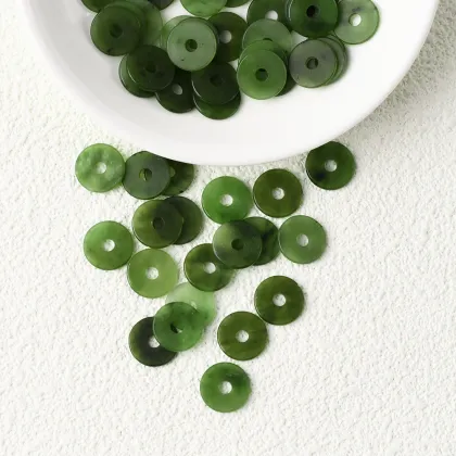 High Quality Hetian Jade Copper coin shape Cut