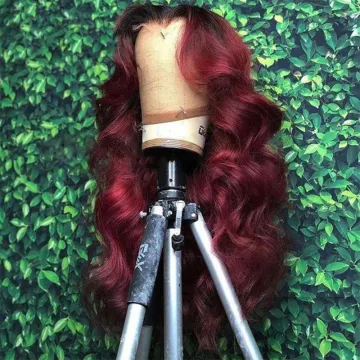 Eli  Hair 99j Red Hair  Wigs Lace Front Human Hair,  Highlighted Human Hair Full Lace Wigs,  Colored  99j Wigs For Black Woman