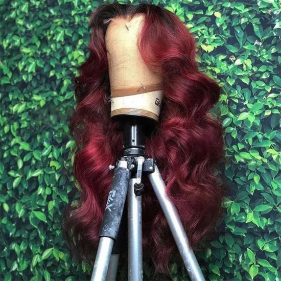Eli  Hair 99j Red Hair  Wigs Lace Front Human Hair,  Highlighted Human Hair Full Lace Wigs,  Colored  99j Wigs For Black Woman