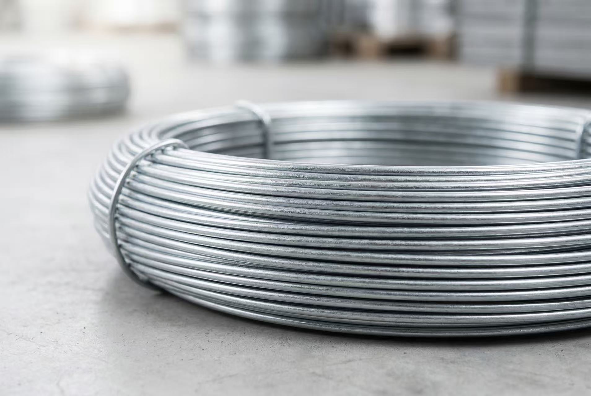 Hot-dip galvanized binding wire coil for construction with zinc coating detail