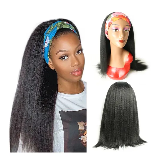Julianna 28Inch Bodywave Yaki Natural Curlys Grey Hair Highlights Honey Blonde Curly Cheap Synthetic Waterwave Headband Wig