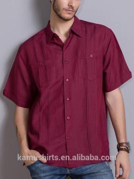 Man Short Sleeve Guayaberas Slim Fit Guayabera Shirts