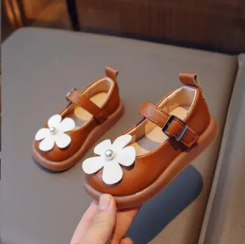 Spring and Autumn New Children's Princess Shoes: Girls' Soft Leather Mary Janes Flats & Baby Girl's Shoes