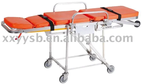 Orange Alluminum Alloy Ambulance Stretcher