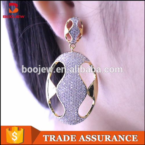 Fashion african gold plating jewelry dangle costume earrings zircon stone gold plating earring