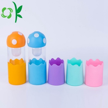 Silicone coffee mug sleeve for drink glass bottle