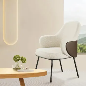 Modern Gray Accent Dining Chair with Metal Legs