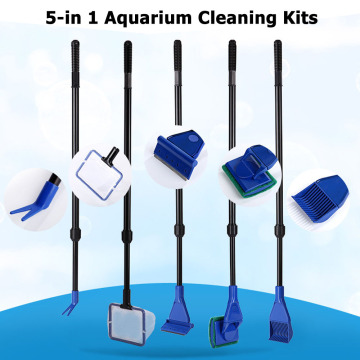 Herramientas de kit de limpieza de peces de acuario 5-en-1