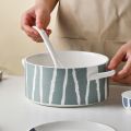 Nordic Style Tableware Ceramic Dinnerware Sets Nordic Porcelain Dinner Plates Set Stone Blue & Green