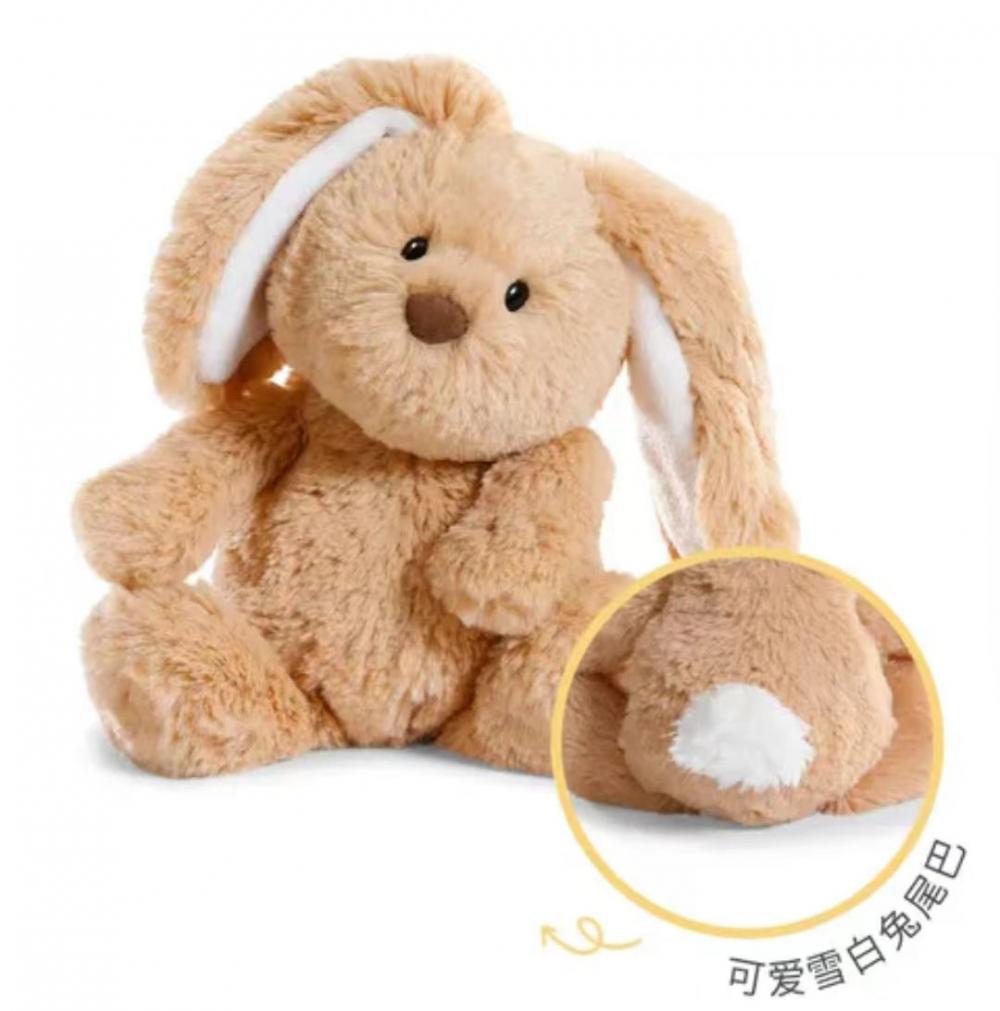 밝은 갈색 토끼 박제 동물 수면 장난감