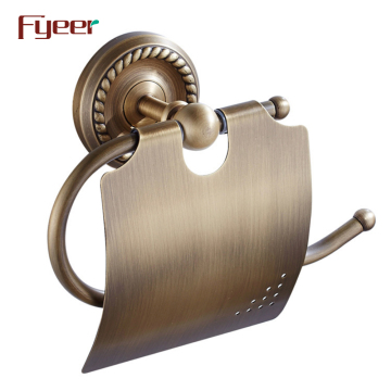 Fyeer Antique Brass Toilet Paper Holder - Bathroom Accessory