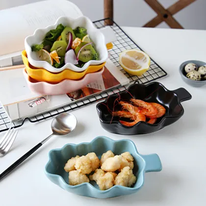 leaf shape  Restaurant plates christmas plates  porcelain plate