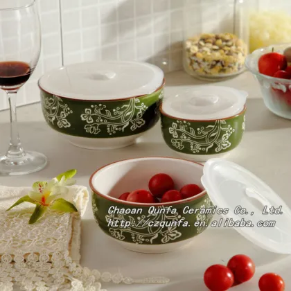 Promotional ceramic food storage boxes bins bowl