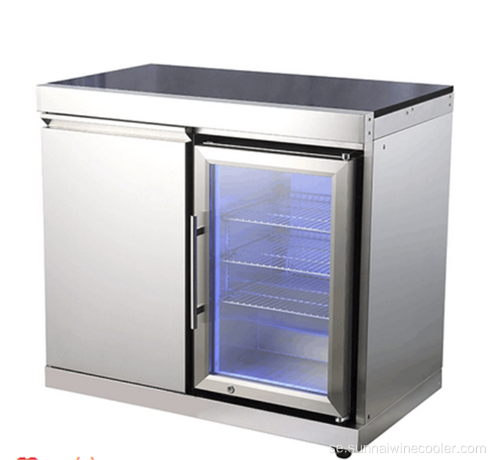 66L Small Drink Glass Door Bar Beverage Cooler