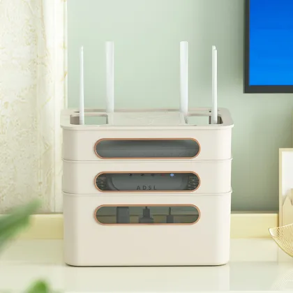 Wireless WiFi Router, Optical Network Unit, Storage Box, Set-Top Box, Cable Shelf for Living Room