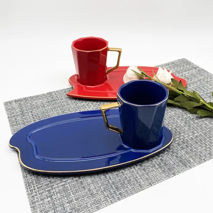 hot selling coffee mug cup porcelain coffee cup and saucer sets elegant tea cup for home