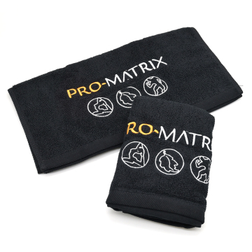 Black Embroidery Cotton Towel Thick Sport
